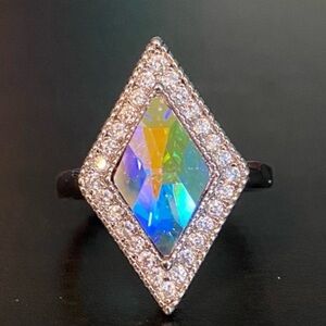 Fragrant Jewels Unicorn Tears Ring Silver- Size 6.